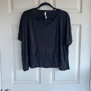 Bozzolo Black Short Sleeve Crop Top